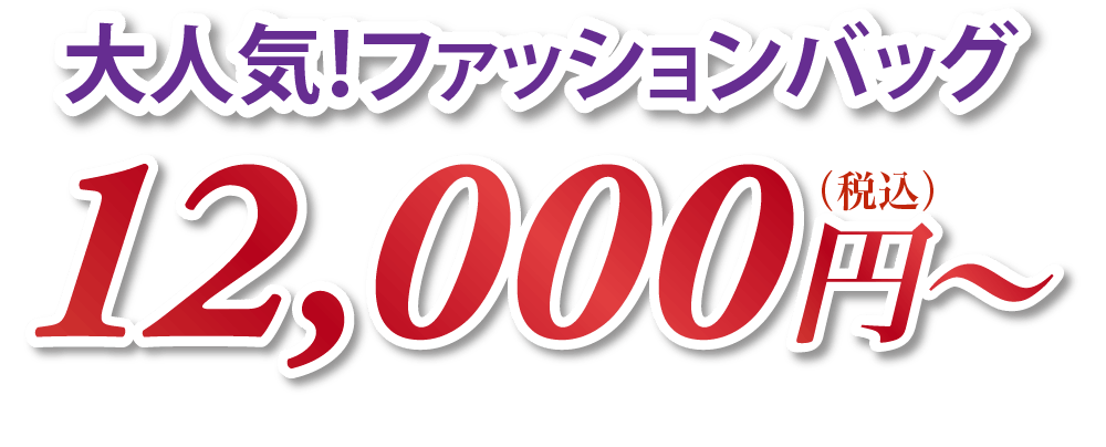 大人気ファッションバッグ12,000円(税込)〜!